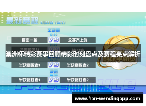 澳洲杯精彩赛事回顾精彩时刻盘点及赛程亮点解析 澳洲杯精彩赛事回顾精彩时刻盘点及赛程亮点解析